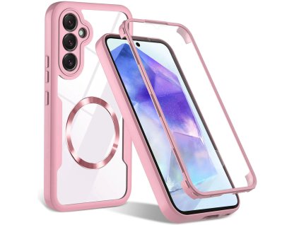 Pouzdro Samsung Galaxy S23 FE 5G, Techsuit - ColorVerse 360 MagSafe Series + ochrana obrazovky, růžové