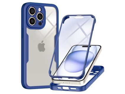 Pouzdro iPhone 16 Pro Max Techsuit - ColorVerse 360 Series + ochrana obrazovky, modré