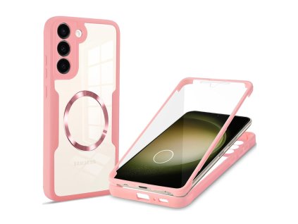 Pouzdro Samsung Galaxy S23  Plus, Techsuit - ColorVerse 360 MagSafe Series + ochrana obrazovky, růžové