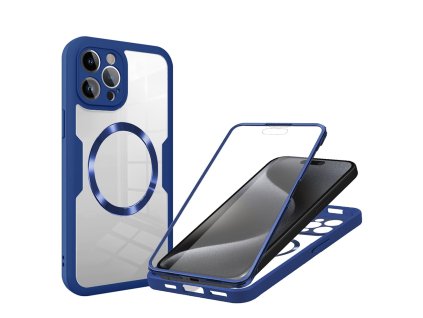 Pouzdro iPhone 16 Pro Techsuit - ColorVerse 360 MagSafe Series + ochrana obrazovky, modré