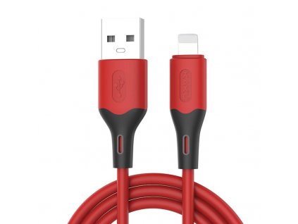 Datový kabel iPhone lightning KAKU Skin Feel (KSC-393) 3,2A 1m - červený