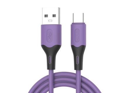 Datový kabel USB-C KAKU Skin Feel (KSC-393) 3,2A 1m - fialový