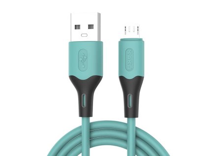 Datový kabel micro USB KAKU Skin Feel (KSC-393) 3,2A 1m - tyrkysový