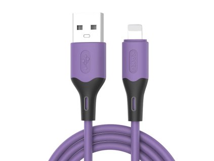 Datový kabel iPhone lightning KAKU Skin Feel (KSC-393) 3,2A 1m - fialový