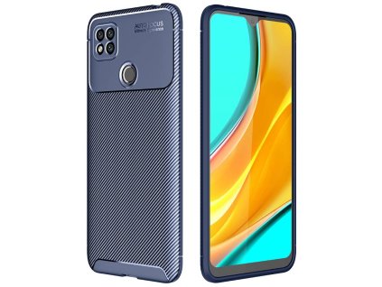 Kryt Xiaomi Redmi 9C case Armored Shockproof Carbon Fiber modrý
