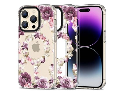 Kryt Samsung iPhone 14 Pro Max Tech-Protect MagMood MagSafe Rose Floral transparentní