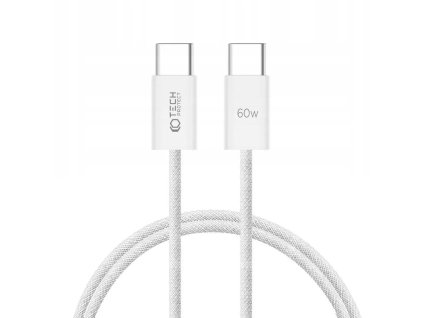 Datový kabel Tech-Protect Ultraboost USB-C na USB-C, 3A PD 60W 1m bílý