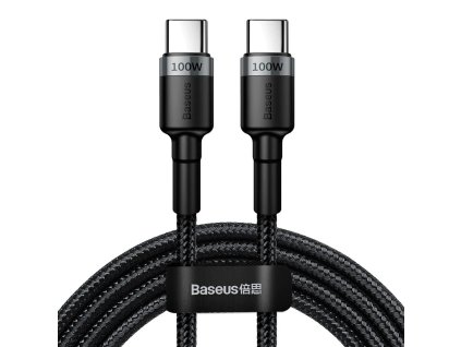 Datový kabel Baseus Cafule USB-C to USB-C Baseus Cafule, 100W, 1m černý