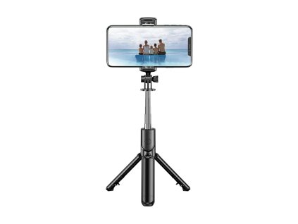 Selfie tyč Tripod Techsuit (S03) – stabilní a kompaktní držák na stativ s dálkovým ovládáním Bluetooth, 68 cm – černý