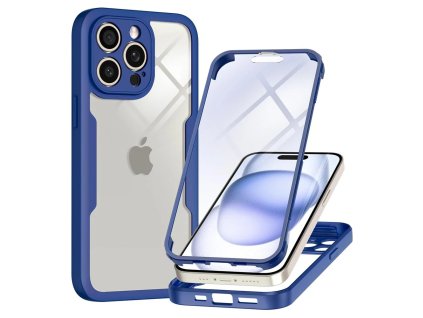 Pouzdro iPhone 15 Pro Max Techsuit - ColorVerse 360 Series + ochrana obrazovky, modré
