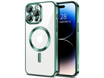 Kryt iPhone 15 Pro Max Techsuit Luxury Crystal MagSafe - světle zelený