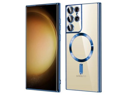 Kryt Samsung Galaxy S23 Ultra 5G Techsuit Luxury Crystal MagSafe - tmavě modrý