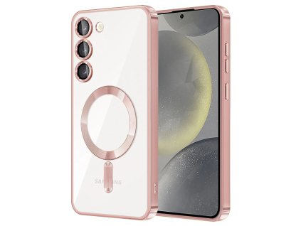 Kryt Samsung Galaxy S24 Techsuit Luxury Crystal MagSafe - růžový