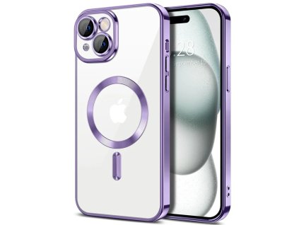 Kryt iPhone 15 Plus Techsuit Luxury Crystal MagSafe - fialový