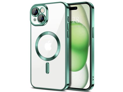Kryt iPhone 15 Plus Techsuit Luxury Crystal MagSafe - světle zelený