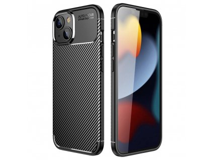 Kryt iPhone 14 Armored Shockproof Carbon Fiber černý