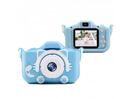 Dětský digitální fotoaparát FullHD X5 Cat, modrý