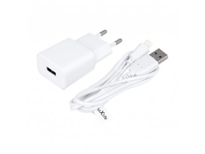 Nabíječka do sítě Maxlife MXTC-01 1x USB 1A bílá + Lightning kabel
