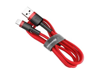 Datový kabel Baseus cafule USB Lightning Cable 2,4A 1m červená/černá