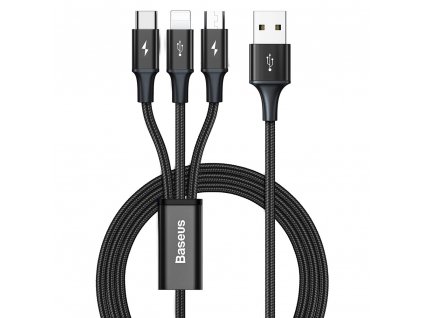 Datový kabel Hoco Times (X14) – USB-A na USB Type-C, Micro-USB, Lightning, 2A, 1,0m – černý