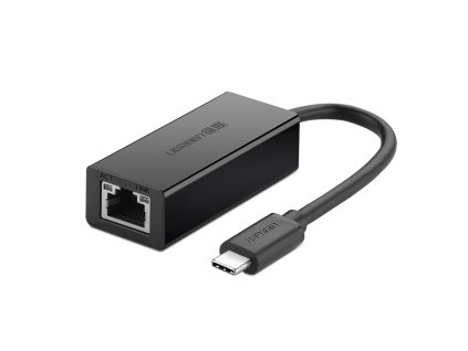 Ethernetový adaptér Ugreen (30287) – USB-C na Ethernet Port, Plug & Play – Černá