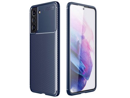 Kryt Samsung Galaxy M53 Armored Shockproof Carbon Fiber modrý