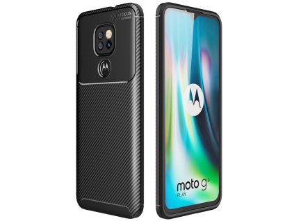 Kryt Motorola Moto G9 Play / E7 Plus case Armored Shockproof Carbon Fiber black