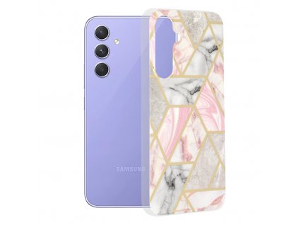 Husa pentru Samsung Galaxy A54 - Techsuit Marble Series - Pink Hex