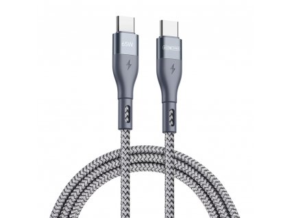 Datový kabel Duzzona (A2) - USB-C to Type-C Super Fast Charging 65W, 480Mbps, 1m - šedý