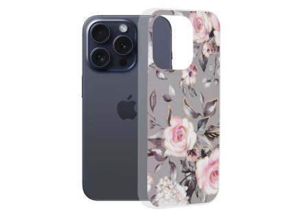 Husa pentru iPhone 15 Pro - Techsuit Marble Series - Bloom of Ruth Gray
