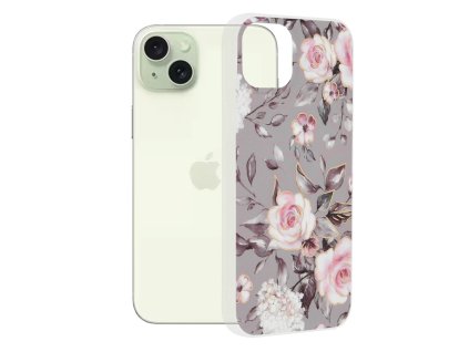 Kryt iPhone 15 Plus Techsuit - Marble Series - Bloom of Ruth Gray