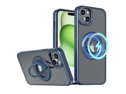 Husa pentru iPhone 15 Plus - Techsuit MagSafe Ghost Holder Series - Matte Blue