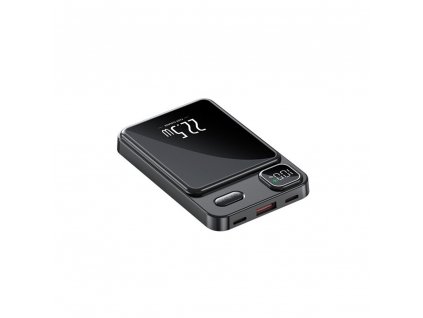 Bezdrátová MagSafe Powerbanka Techsuit (PB-WM1) – 2x Type-C, USB, tlačítko ON/OFF s digitálním displejem, 22,5 W, 10000 mAh – černá