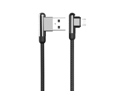 Datový kabel micro USB KAKU 90 st. (KSC-125) 3,2A 1,2m - černý