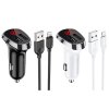 Nabíječka do auta 2,4A 2xUSB s LCD displejem + Lightning kabel 1m Borofone BZ15 černá