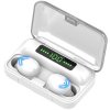 Bezdrátová sluchátka Bluetooth 5.0 HF TWS F9-5c s displejem bílá