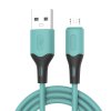 Datový kabel micro USB KAKU Skin Feel (KSC-393) 3,2A 1m - tyrkysový