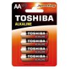 Baterie AA TOSHIBA Alkaline 4ks 1,5V alkalická LR6/4/48 BL