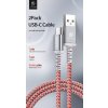 Datový kabel 2 kusy Dux Ducis 2A 1m+2m KII-PRO nylon červený