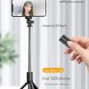 Selfie tyč Tripod Techsuit (S03) – stabilní a kompaktní držák na stativ s dálkovým ovládáním Bluetooth, 68 cm – černý