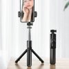 Selfie tyč Tripod Techsuit (S03) – stabilní a kompaktní držák na stativ s dálkovým ovládáním Bluetooth, 68 cm – černý
