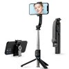 Selfie tyč Tripod Techsuit (C01) - se skládacím stabilním stativem a dálkovým ovládáním Bluetooth, 106 cm - černá