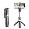 Selfie tyč Tripod Techsuit (L02) - Stabilní stativ s dálkovým ovládáním Bluetooth, kompatibilní s GoPro, otáčení o 360, 100 cm - černý