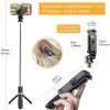 Selfie tyč Tripod Techsuit (L02) - Stabilní stativ s dálkovým ovládáním Bluetooth, kompatibilní s GoPro, otáčení o 360, 100 cm - černý