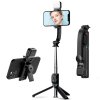 Selfie tyč Tripod Techsuit (C01s) – se skládacím stabilním stativem, dálkovým ovládáním Bluetooth, výplňovým světlem, 107 cm – černá