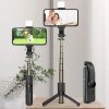 Selfie tyč Tripod Techsuit (L11s) - Stabilní stativ s dálkovým ovládáním Bluetooth a LED světlem, 75 cm - černý