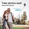 Selfie tyč Tripod Techsuit (L02s) - Stabilní stativ s dálkovým ovládáním Bluetooth a výplňovým světlem, nerezová ocel, 104 cm - černá