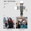 Selfie tyč Tripod Techsuit (Q10s) – Stabilní stativ s dálkovým ovládáním Bluetooth, výplňové světlo, rotace o 360, 70 cm – černá