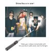 Selfie tyč Tripod Techsuit (L13d) – Stabilní stativ s dvojitou výplní, dálkové ovládání Bluetooth, 360, 116 cm – černá