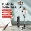 Selfie tyč Tripod Techsuit (L13d) – Stabilní stativ s dvojitou výplní, dálkové ovládání Bluetooth, 360, 116 cm – černá